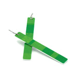 Green color block bar earrings by ColorUpLife.