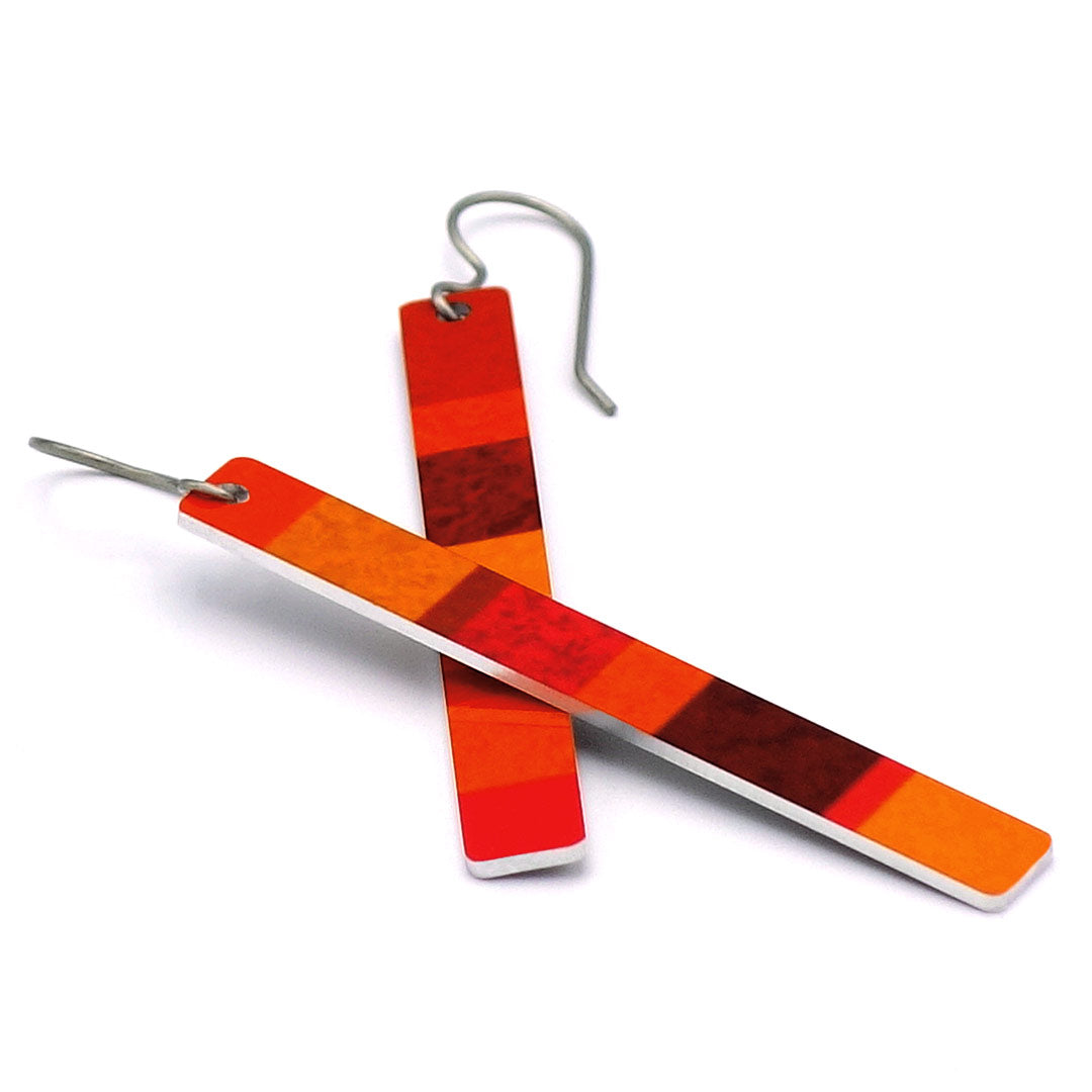 Warm tone color block bar earrings by ColorUpLife.