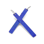 Blue color rod bar earrings by ColorUpLife.