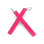 Bright pink color rod bar earrings by ColorUpLife.