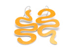 Large yellow squiggle earrings by ColorUpLife.