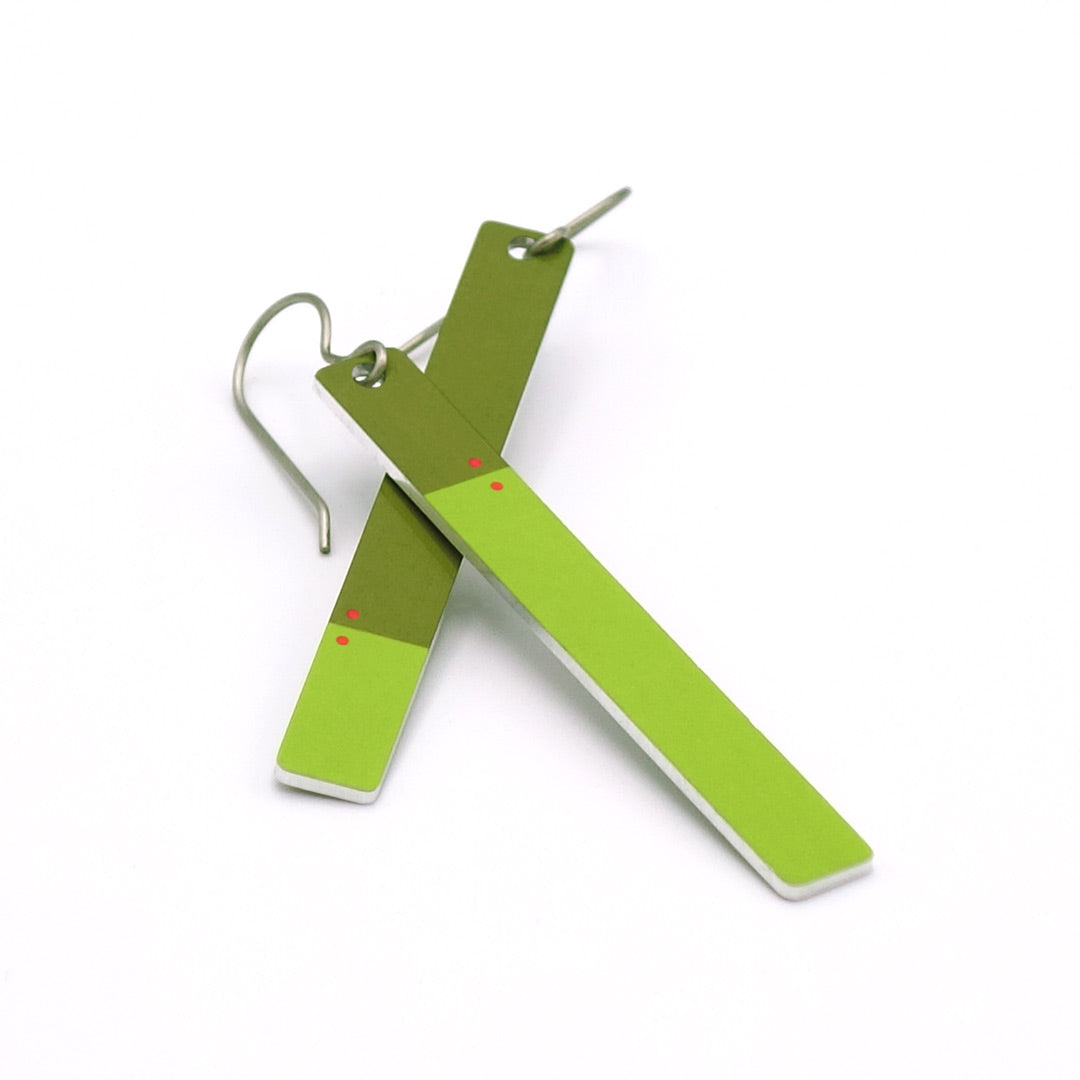 Green opposite earrings by ColorUpLife.